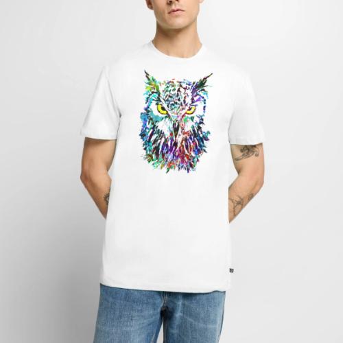 Colorful Owl - Owlet Head Drawing - Men's Premium T-Shirt