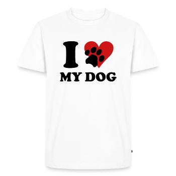 I love my DOG - Men's Premium T-Shirt - white - Front - Nico (187cm)