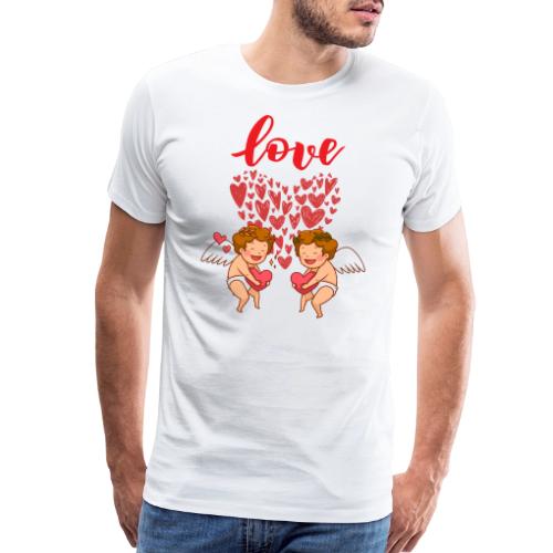 Cupid Love Designs, cupid love angel vibration. - Men's Premium T-Shirt