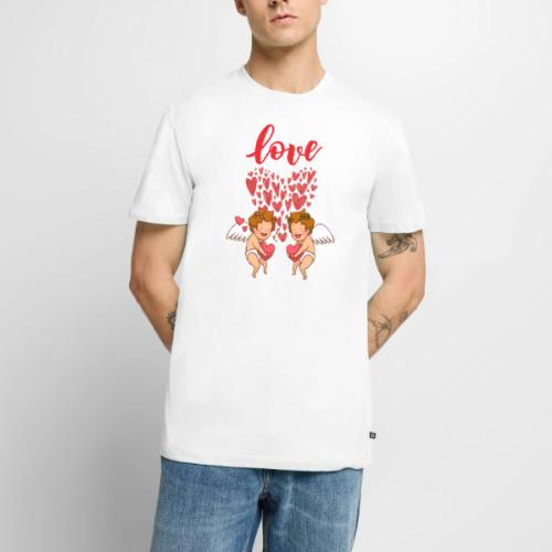 Cupid Love Designs, cupid love angel vibration. - Men's Premium T-Shirt