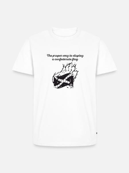 Burn the Confederate Flag - Men's Premium T-Shirt - white