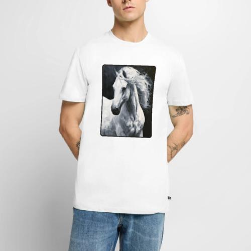 White Horse Oil Painting Design - Men's Premium T-Shirt