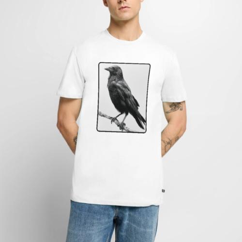 Raven Black and White Art Design - Men's Premium T-Shirt