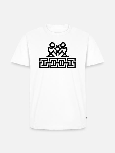 Twin Glyphs and Maze Motif - Men's Premium T-Shirt - white