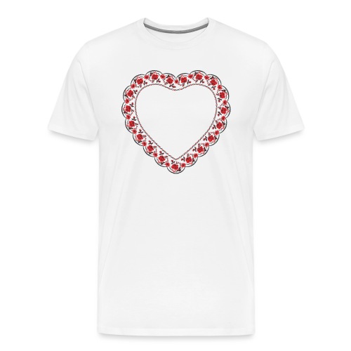 Heart red rose pattern - Men's Premium T-Shirt