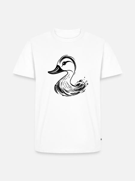 Cute Tattoo Style Duck - Men's Premium T-Shirt - white
