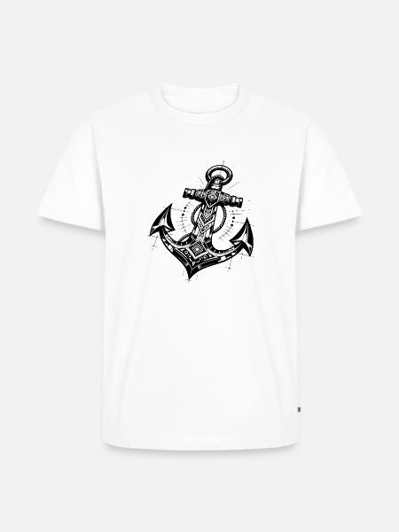 Eleganter Tattoo Style Anker - Men's Premium T-Shirt - white