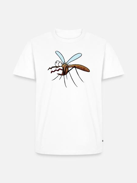 Scared Mosquito Cartoon - Men's Premium T-Shirt - white