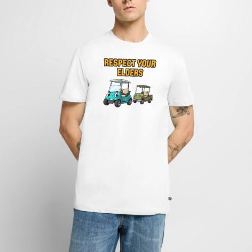 Golf Cart Humor T-Shirt | Respect Your Elders - Men's Premium T-Shirt
