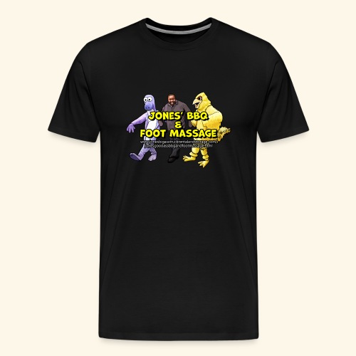 Jones BBQ and Foot Massage - Dancing Logo - Men's Premium T-Shirt