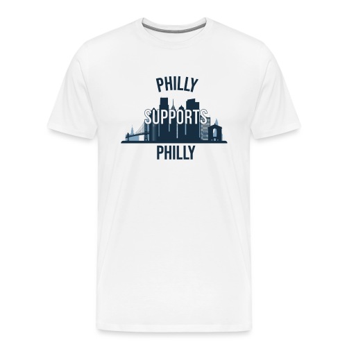 Philly Supports Philly skyline blue transparentbg - Men's Premium T-Shirt