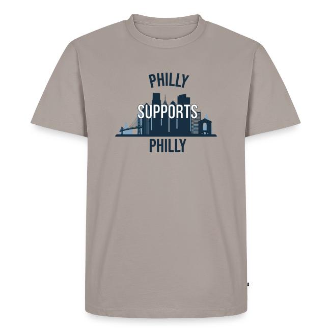 Philly Supports Philly skyline blue transparentbg