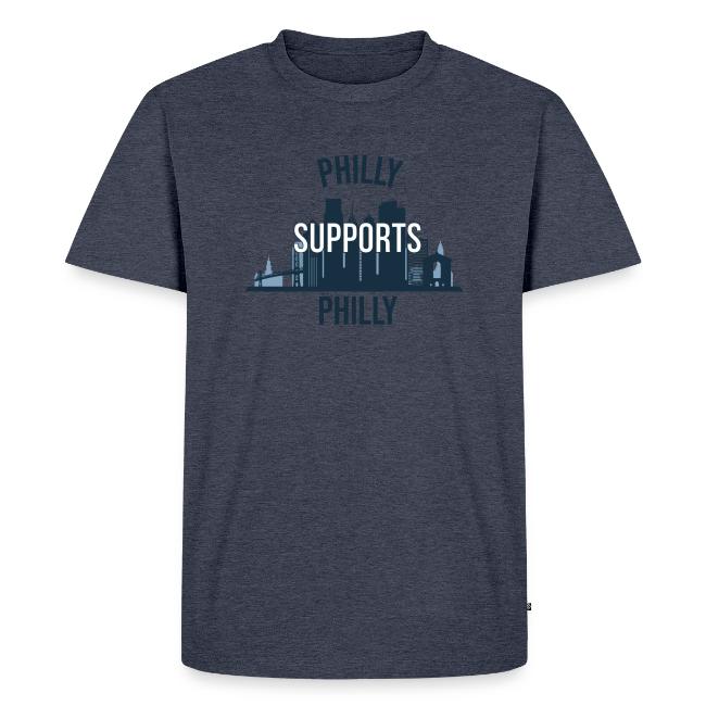 Philly Supports Philly skyline blue transparentbg