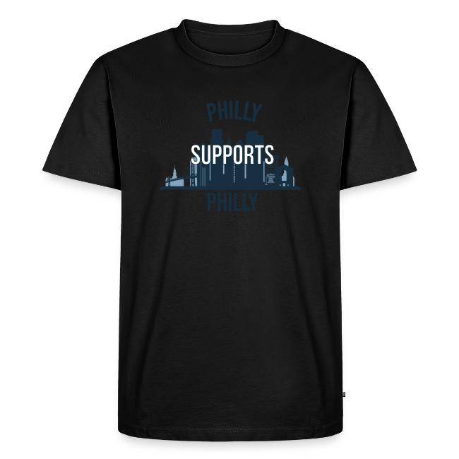 Philly Supports Philly skyline blue transparentbg