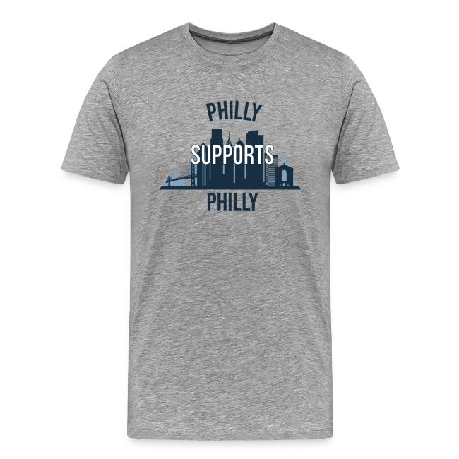 Philly Supports Philly skyline blue transparentbg