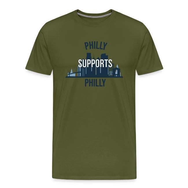 Philly Supports Philly skyline blue transparentbg