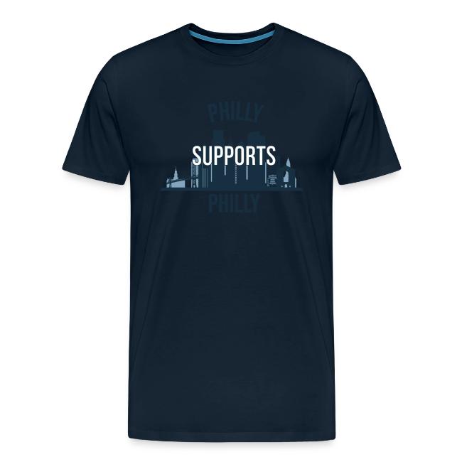 Philly Supports Philly skyline blue transparentbg