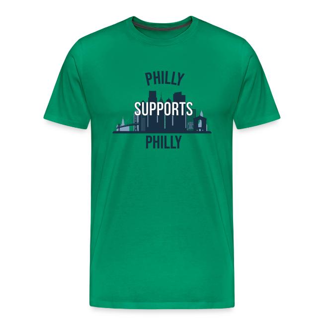 Philly Supports Philly skyline blue transparentbg