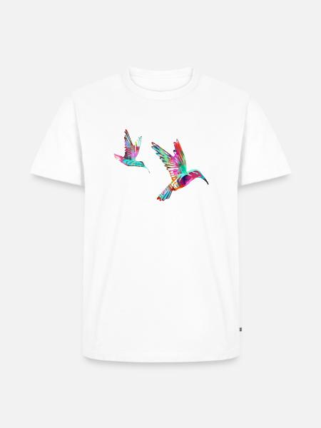 bird, painting,Birds, hummingbird, watercolour - Men's Premium T-Shirt - white
