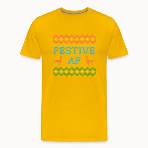 Festive AF Ugly Christmas Sweater - Men's Premium T-Shirt