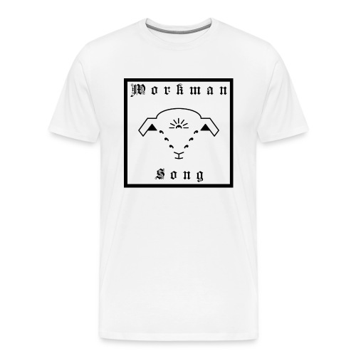 White Workman Song Lamb Logo with Text - Men's Premium T-Shirt