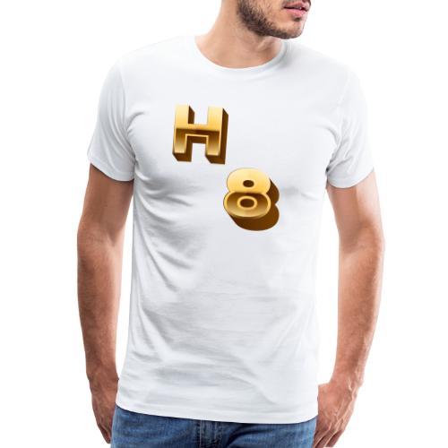 H 8 Letter & Number logo design - Men's Premium T-Shirt