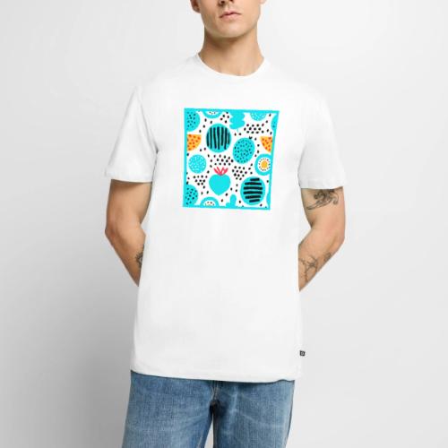 Blue Fruit Patterns Painting Art - Men's Premium T-Shirt