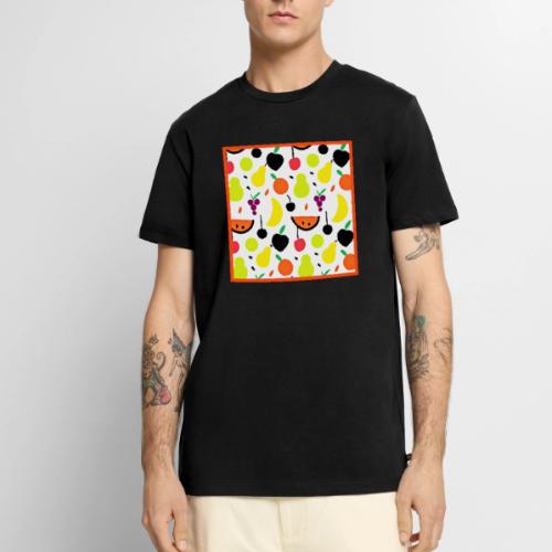 Tropical Glow Neon Fruit Pattern - Men's Premium T-Shirt