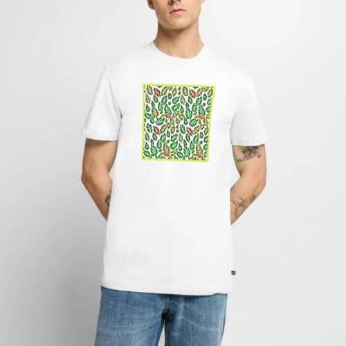 Vivid Color Burst Leaves Pattern - Men's Premium T-Shirt
