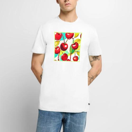Vibrant Cherry Pattern - Men's Premium T-Shirt