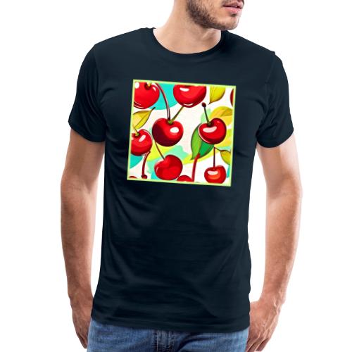 Vibrant Cherry Pattern - Men's Premium T-Shirt