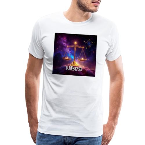 Libra zodiac designs, constellations, universe - Men's Premium T-Shirt
