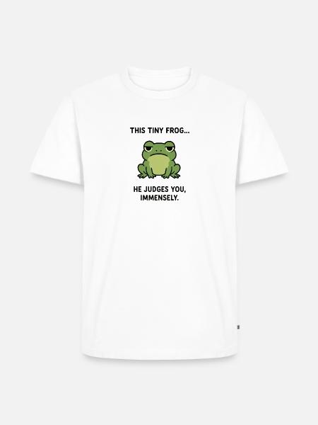 Frog Judges You, Immensely. - Men's Premium T-Shirt - white