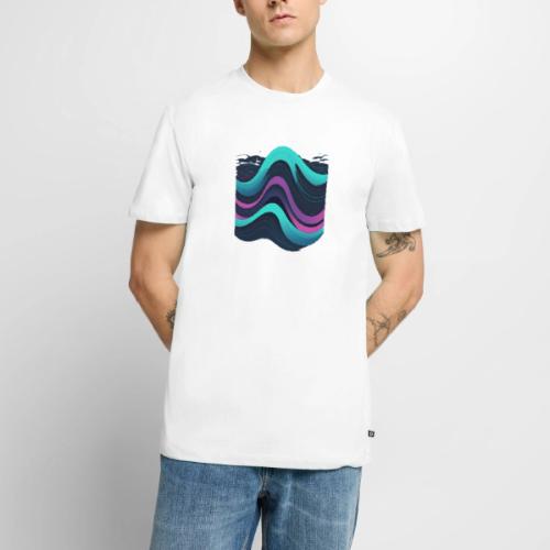 Abstract Wavy Ocean Pattern - Men's Premium T-Shirt