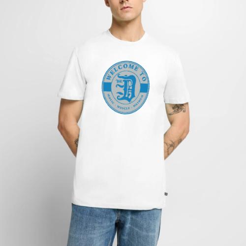 WELCOME TO THE D BADGE BLUE SILVER - Men's Premium T-Shirt