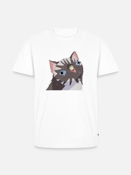 Idiot Cat - Men's Premium T-Shirt - white