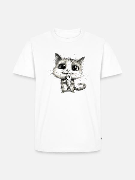 Funny Cat - Men's Premium T-Shirt - white