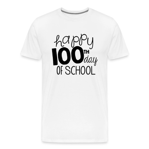 Happy 100th Day of School Chalk Teacher T-Shirt - Men's Premium T-Shirt