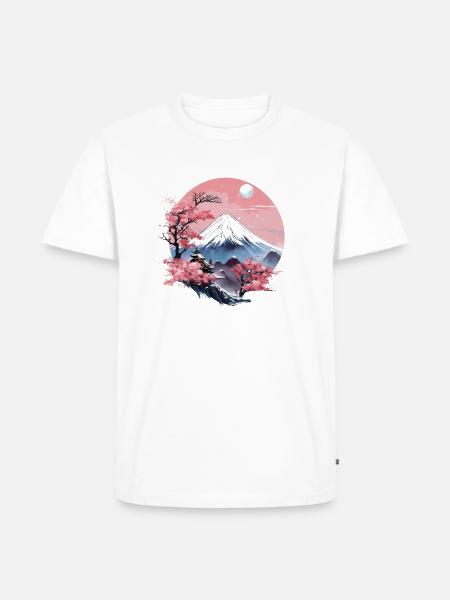 Mount Fuji Sakura - Men's Premium T-Shirt - white