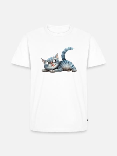 Funny Cat - Men's Premium T-Shirt - white