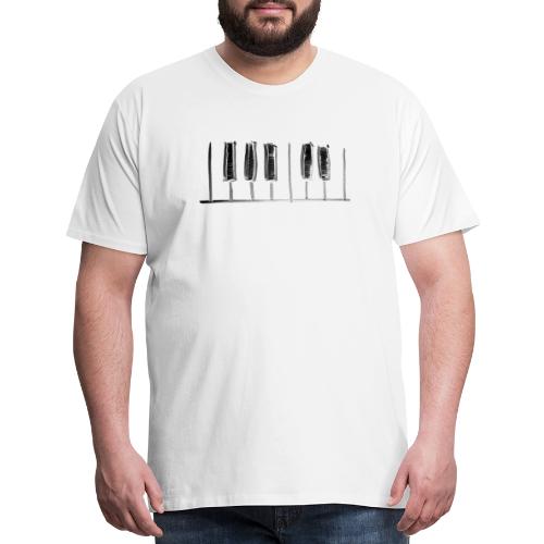 Hand Drawn Minimal Piano Design | Piano Keys - Men's Premium T-Shirt