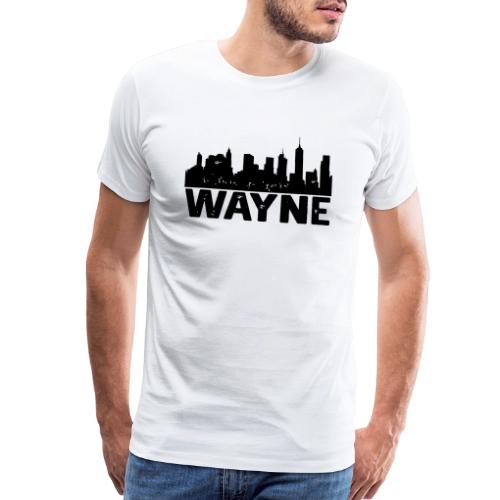Wayne Skyline Black Wayne Michigan MI City Design - Men's Premium T-Shirt