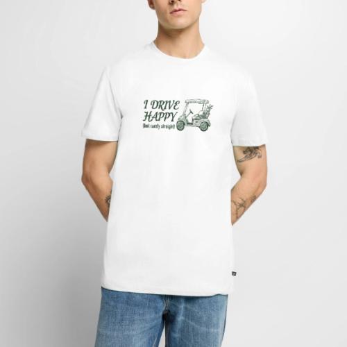 Funny Golf T-Shirt: I Drive Happy Rarely Straight - Men's Premium T-Shirt