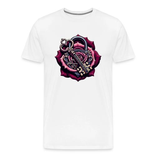 You Hold the Key to My Heart Rose Lock T-Shirt - Men's Premium T-Shirt