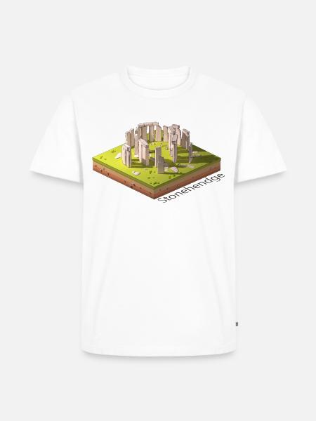 Geometric low poly Stonehendge - Men's Premium T-Shirt - white