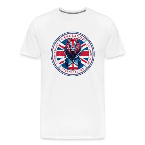 England Lion Emblem T Shirt, Flag Pride Gift - Men's Premium T-Shirt
