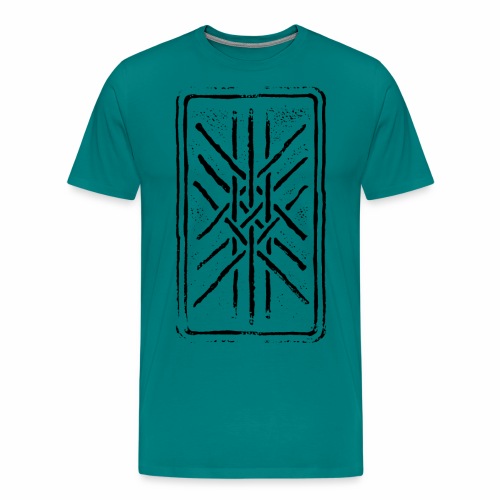 Web of Wyrd grid Skulds Web Net Bindrune symbol - Men's Premium T-Shirt