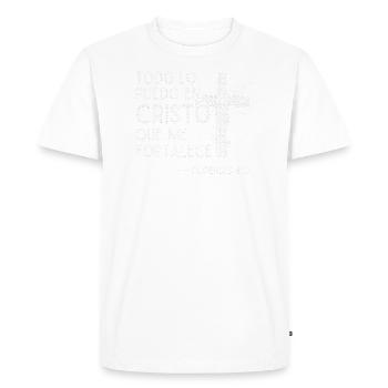 Filipenses 413, with Bible Verses - Men's Premium T-Shirt - white - Front - Nico (187cm)