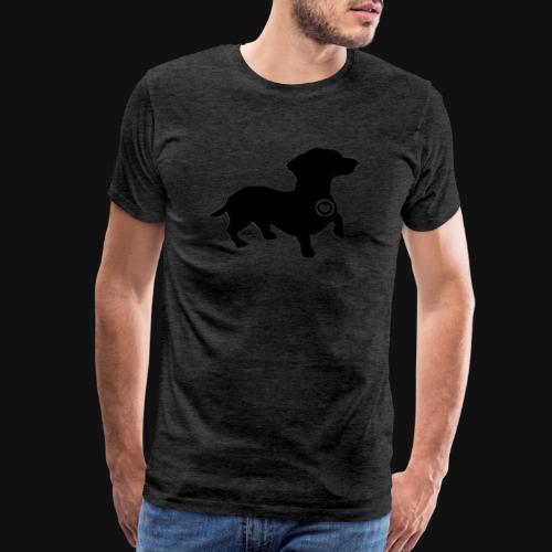 Dachshund love silhouette black - Men's Premium T-Shirt