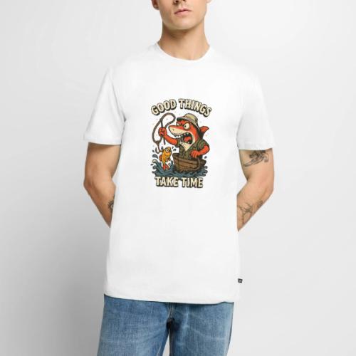 Funny Shark Fishing Motivation Shirt - Men's Premium T-Shirt